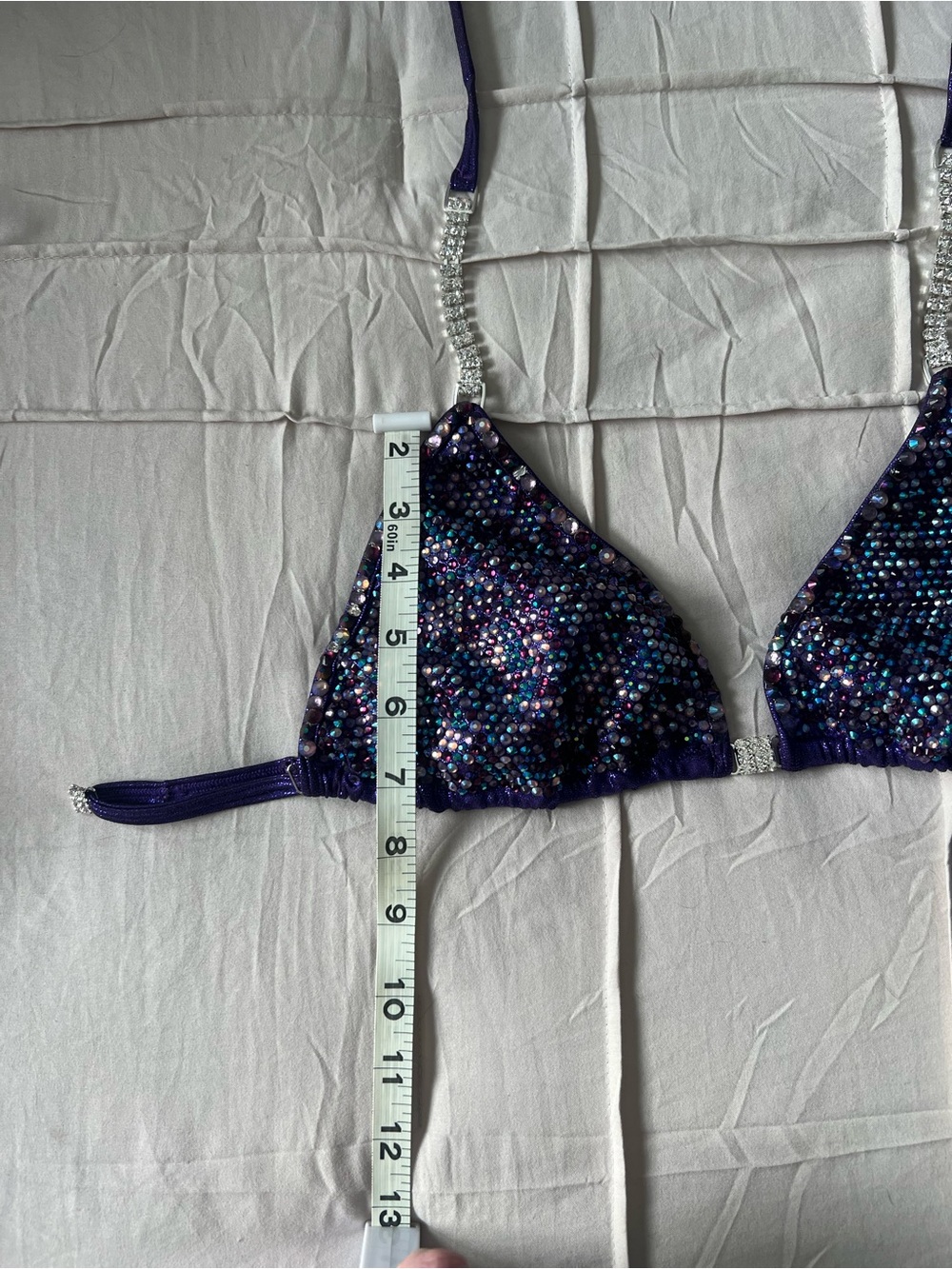 Crystal Embellished Dark Purple Bikini Set - Picture 11 of 12